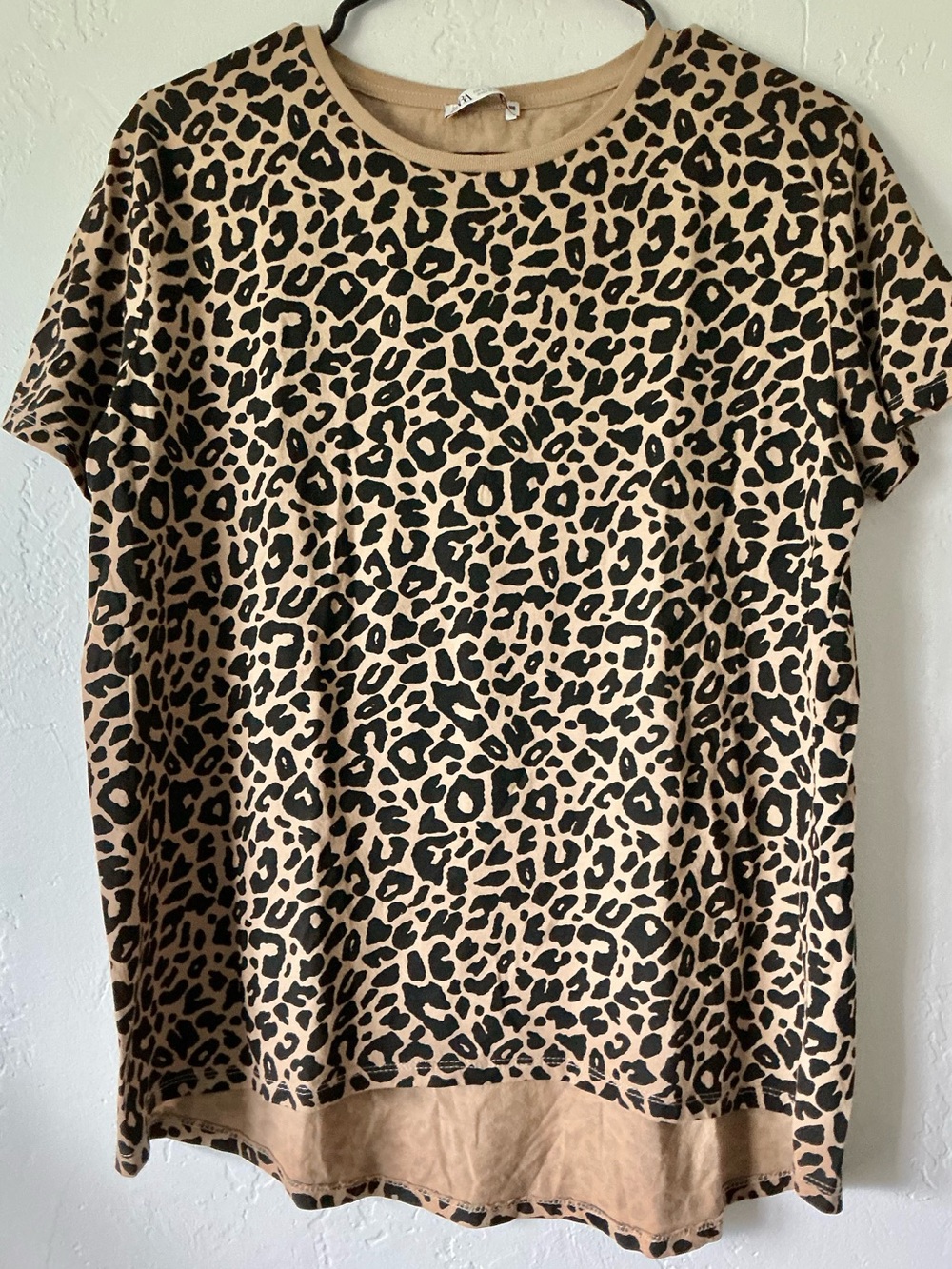 Zara Leopard Print Tee in Tan and Black